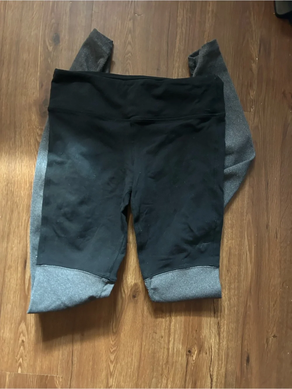 ALO Yoga Black Leggings with Attached Gray Tights